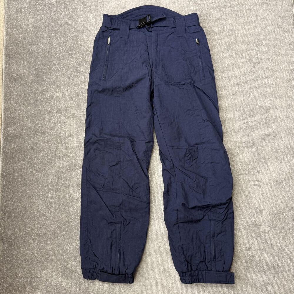 Vtg OSSI Skiwear Pants Mens 32 Blue Insulated Snow Ski Zip Pockets Cuffs Shell